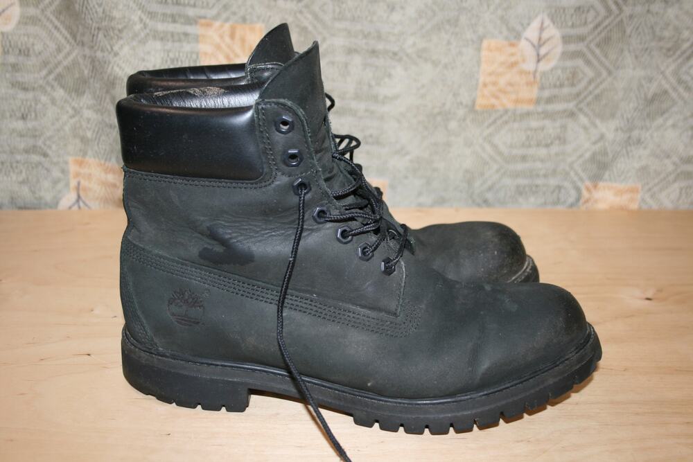 Timberland 6-Inch  Black Leather Work Boots 11